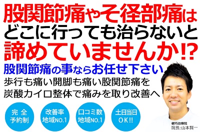 姫路市で股関節痛の事ならクチコミ560件以上の実績ある健巧治療院にお任せください