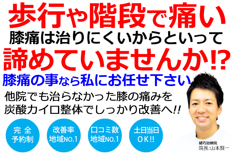 姫路市で膝関節痛の改善率No,1の整体院です。