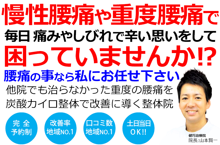姫路市で腰痛の改善率No,1の整体院です。