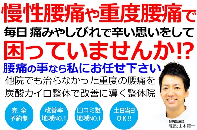姫路市で腰痛の改善率No,1の整体院です。